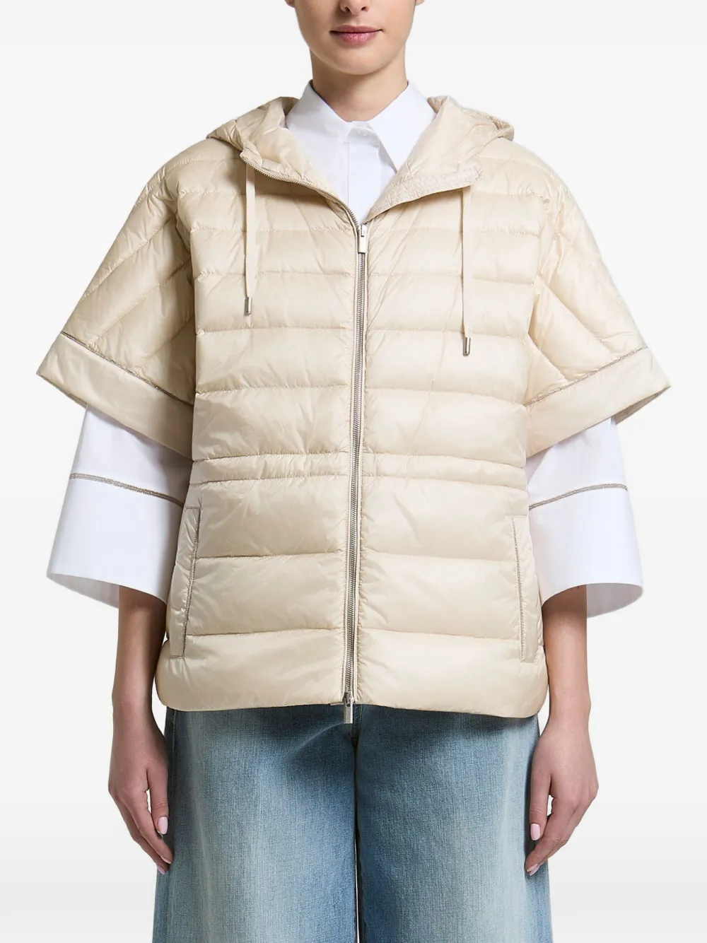 Peserico zip-up puffer jacket - Nude