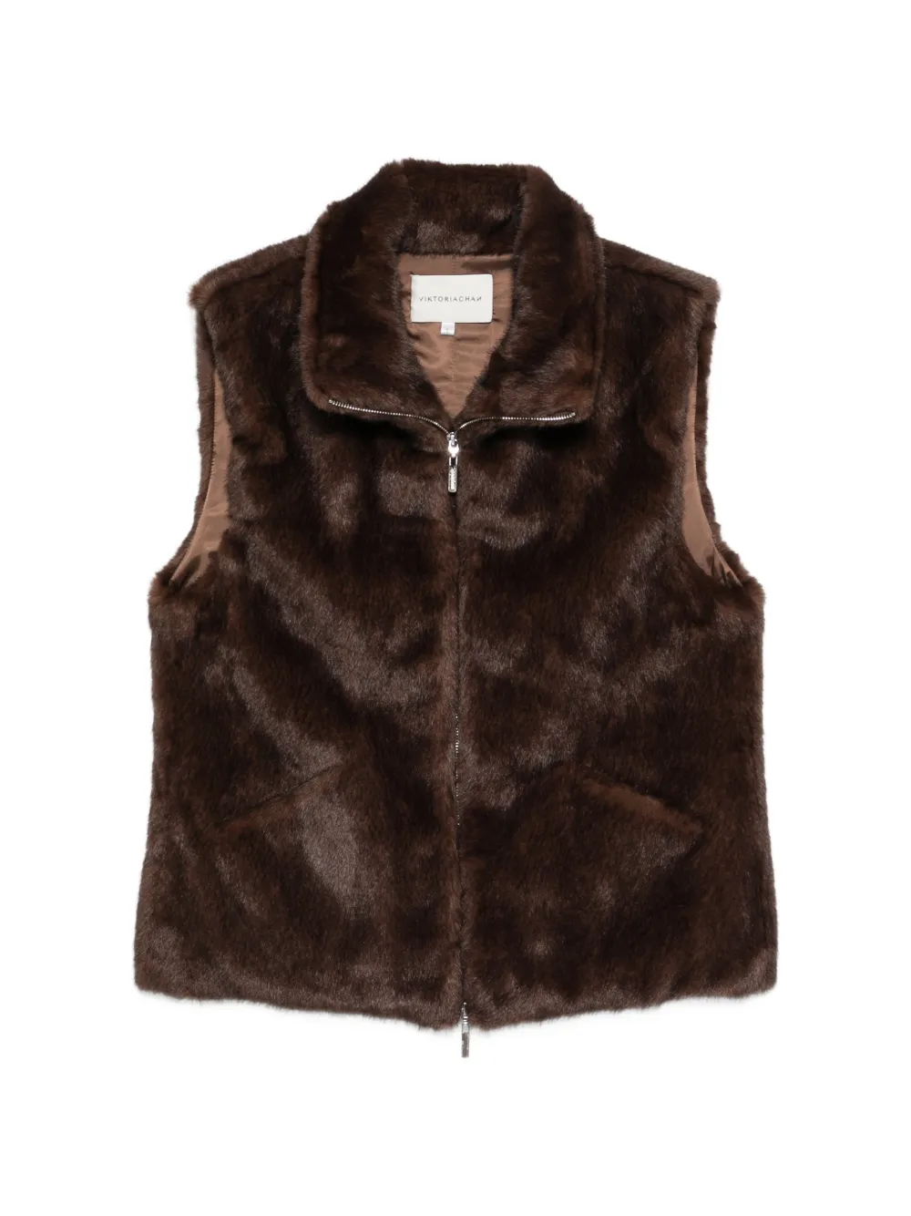 VIKTORIA CHAN Araki zip vest - Braun