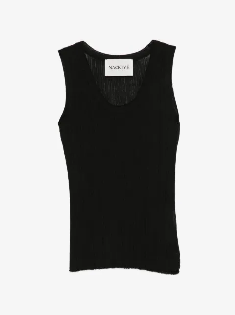 Nackiyé top tejido de canalé transparente