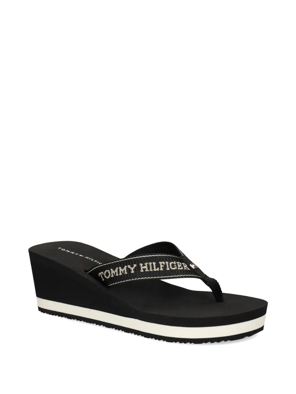 Tommy Hilfiger Slippers met logobanden Zwart