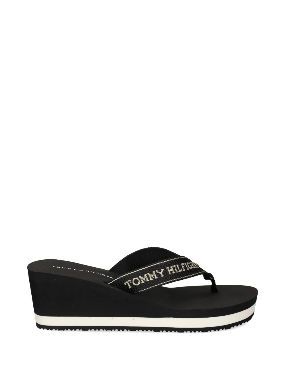 Tommy Hilfiger logo straps slides - Schwarz
