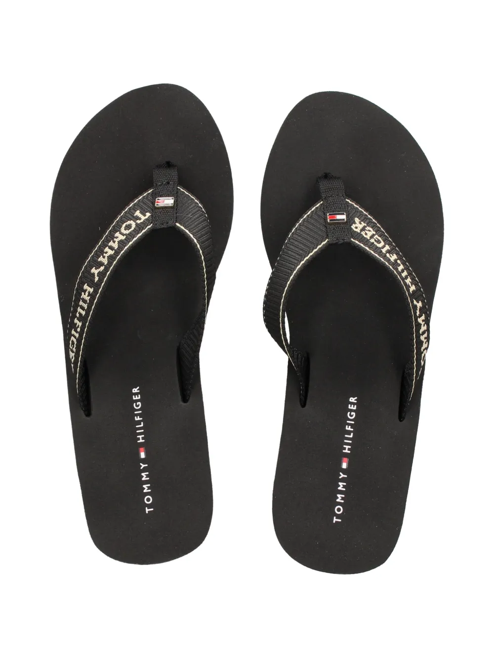 Tommy Hilfiger Slippers met logobanden Zwart