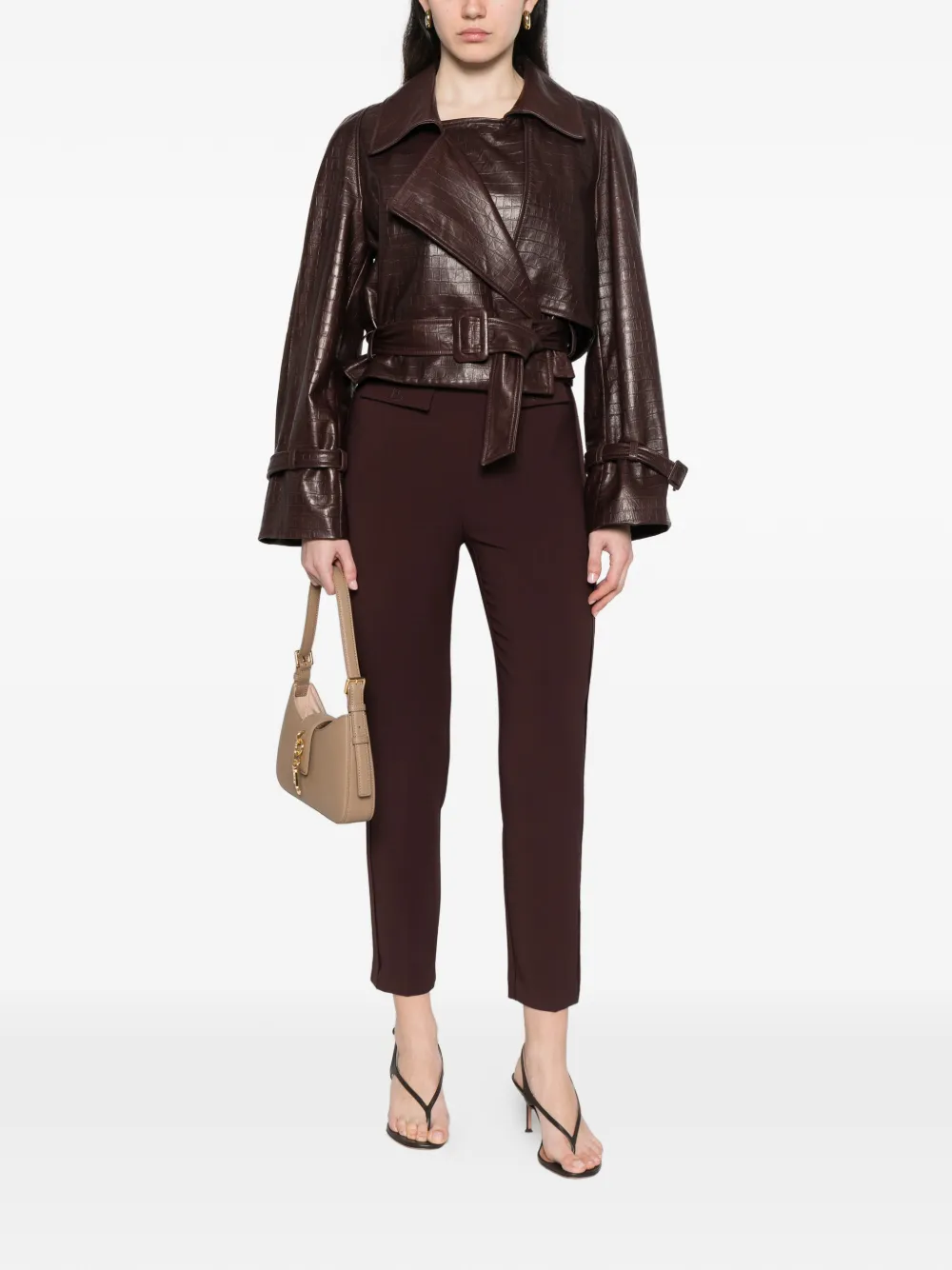 Elisabetta Franchi Broek met plooien Bruin