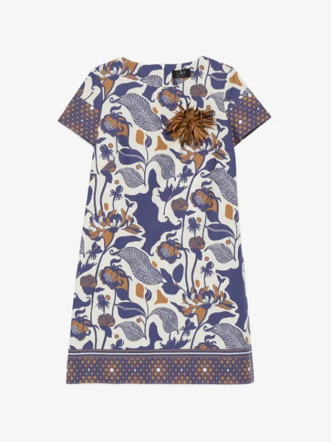 Clips floral-appliqué mini dress