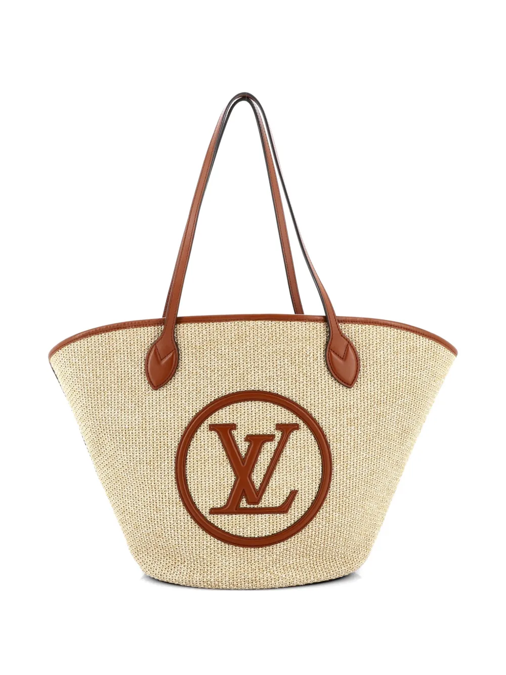 Louis Vuitton Pre-Owned Saint Jacques NM Handbag Raffia and Leather shoulder bag - Toni neutri