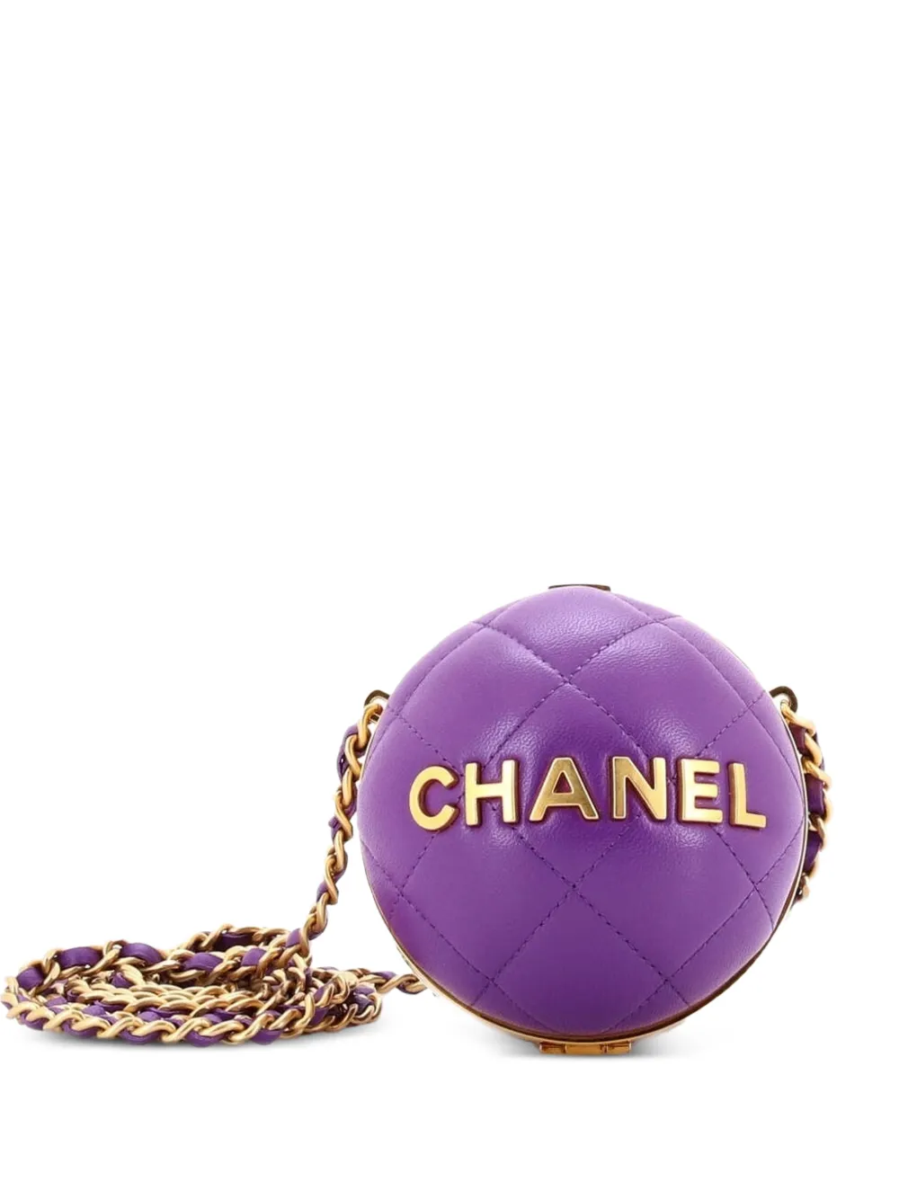 CHANEL Pre-Owned 22 Sphere Minaudiere Quilted Lambskin crossbody bag - Viola