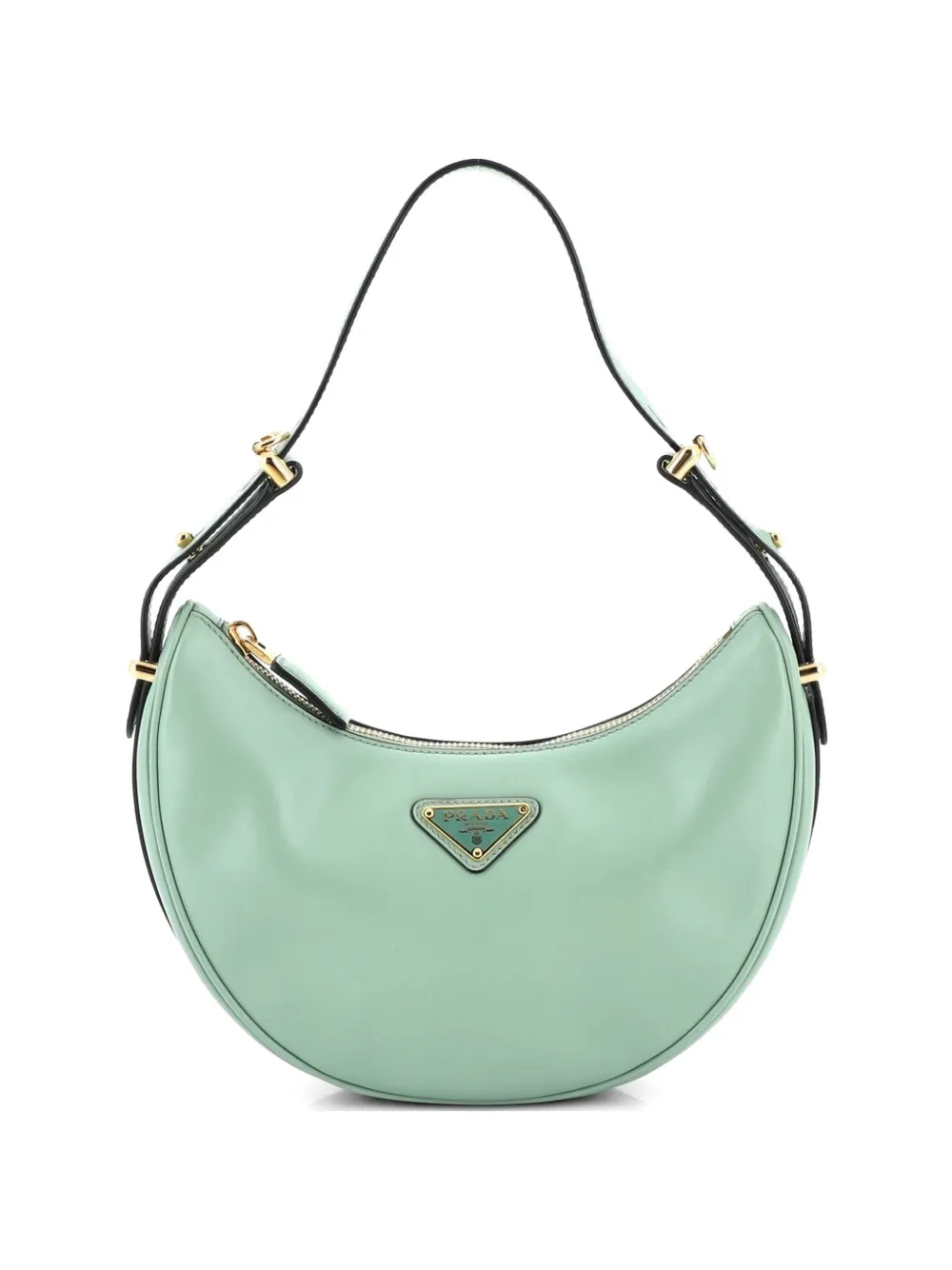 Prada Pre-Owned Arque Half Moon Leather Small hobo bag - Verde