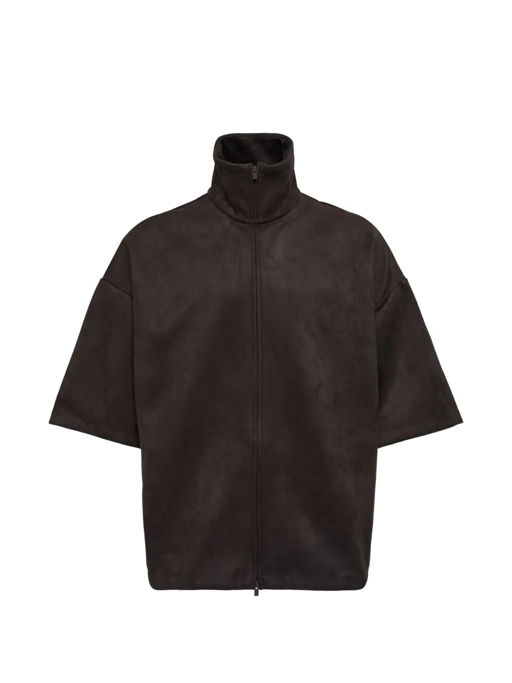 FEAR OF GOD ESSENTIALS high-neck short-sleeve jacket - Marrone