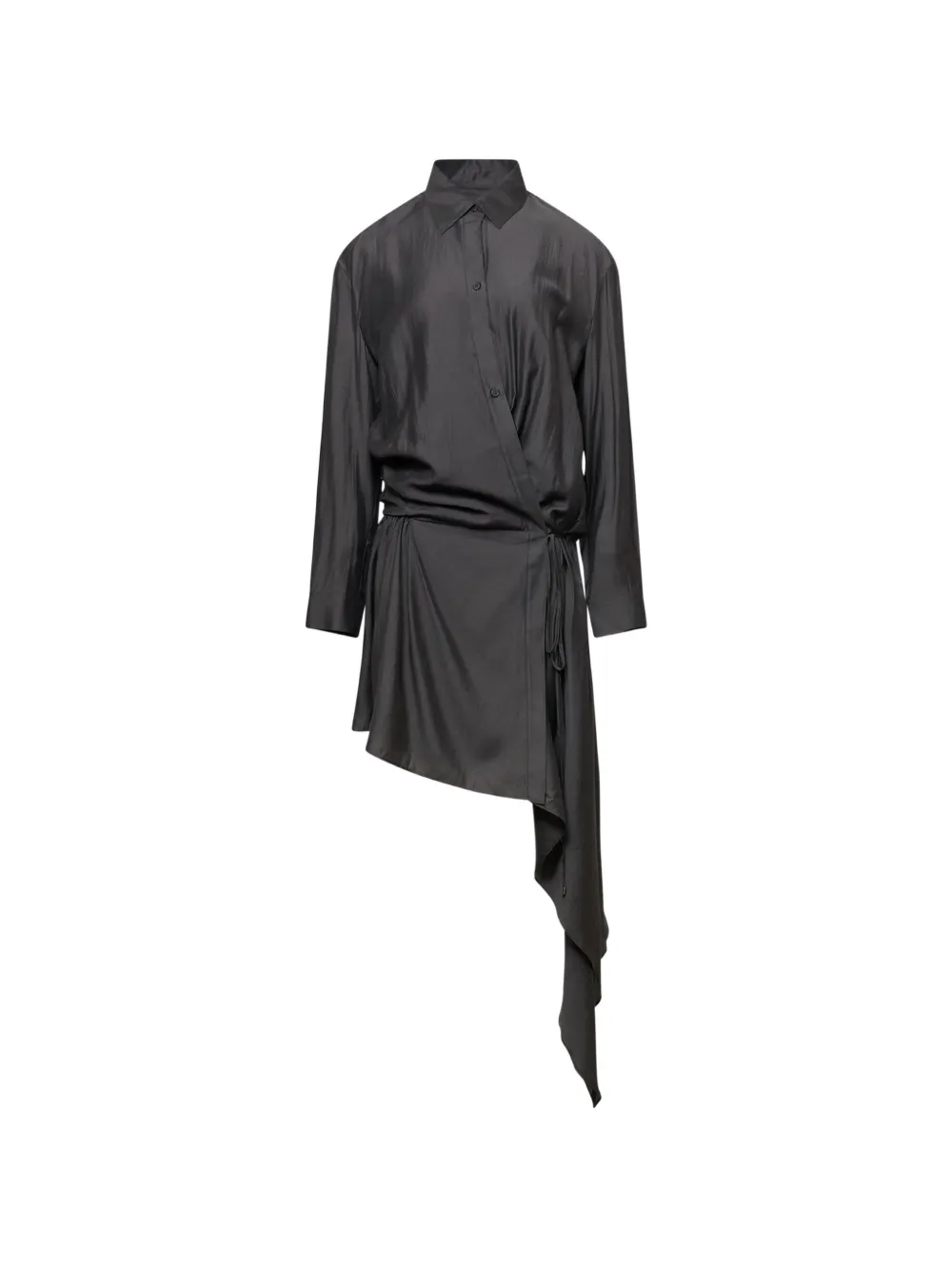 YCH asymmetric mini shirt dress - Grigio