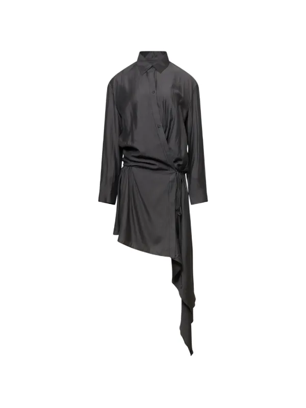 YCH Asymmetric Mini Shirt Dress | Grey
