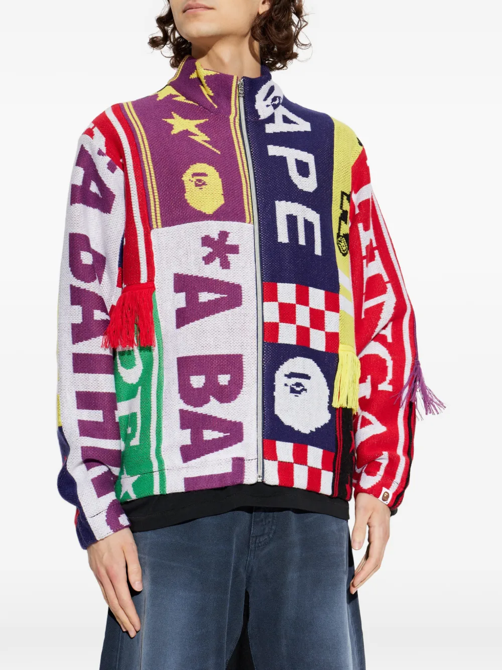  A Bathing Ape® Scarf-pattern Track Jacket - White 