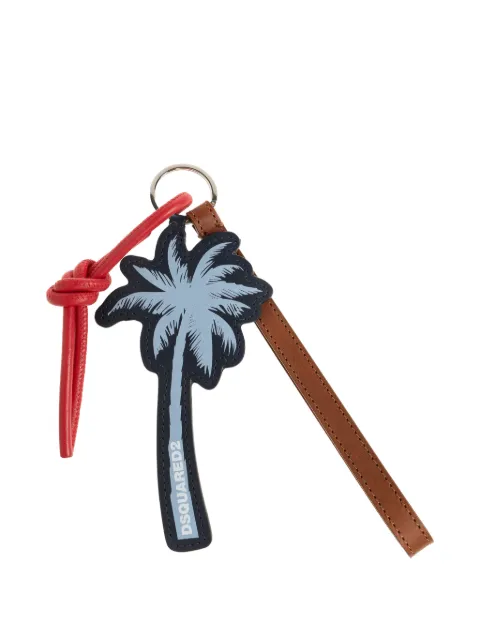 DSQUARED2 palm-tree leather keyring