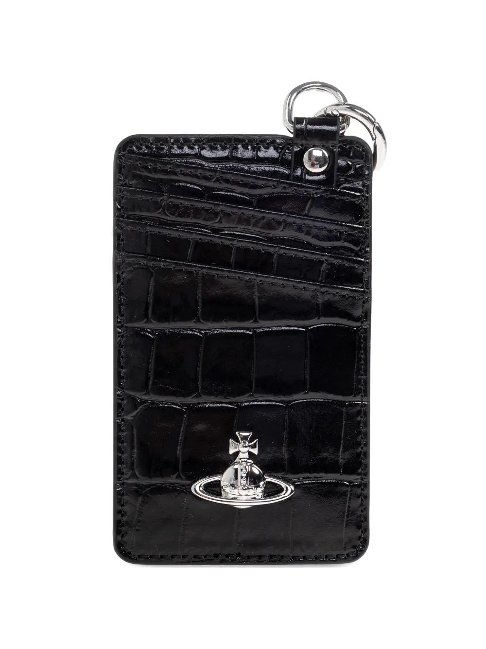 Vivienne Westwood Orb-plaque Keyring Cardholder In Black