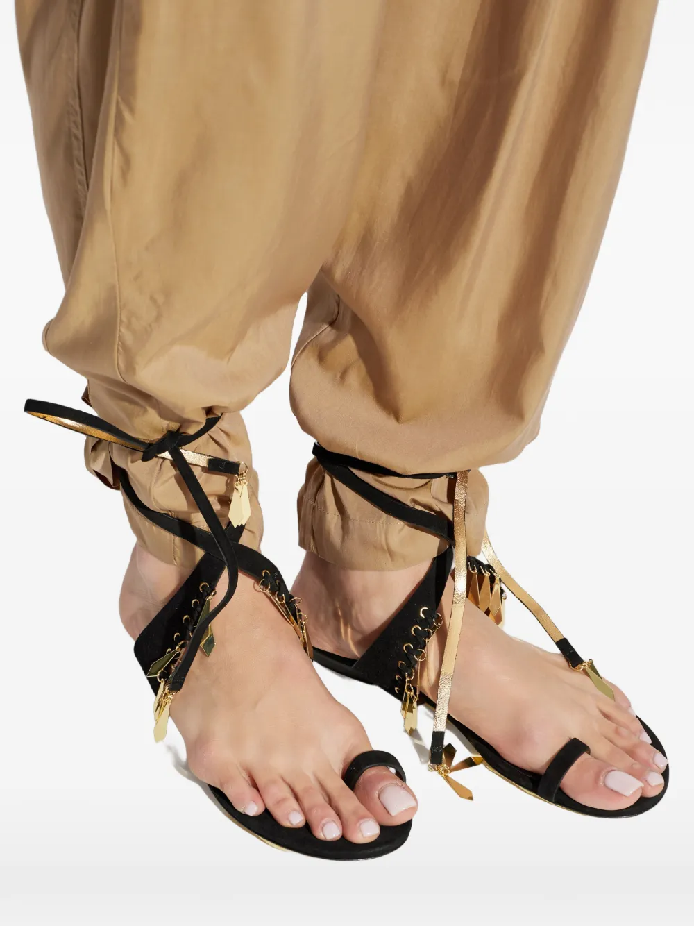 ISABEL MARANT Dreena verfraaide sandalen Zwart