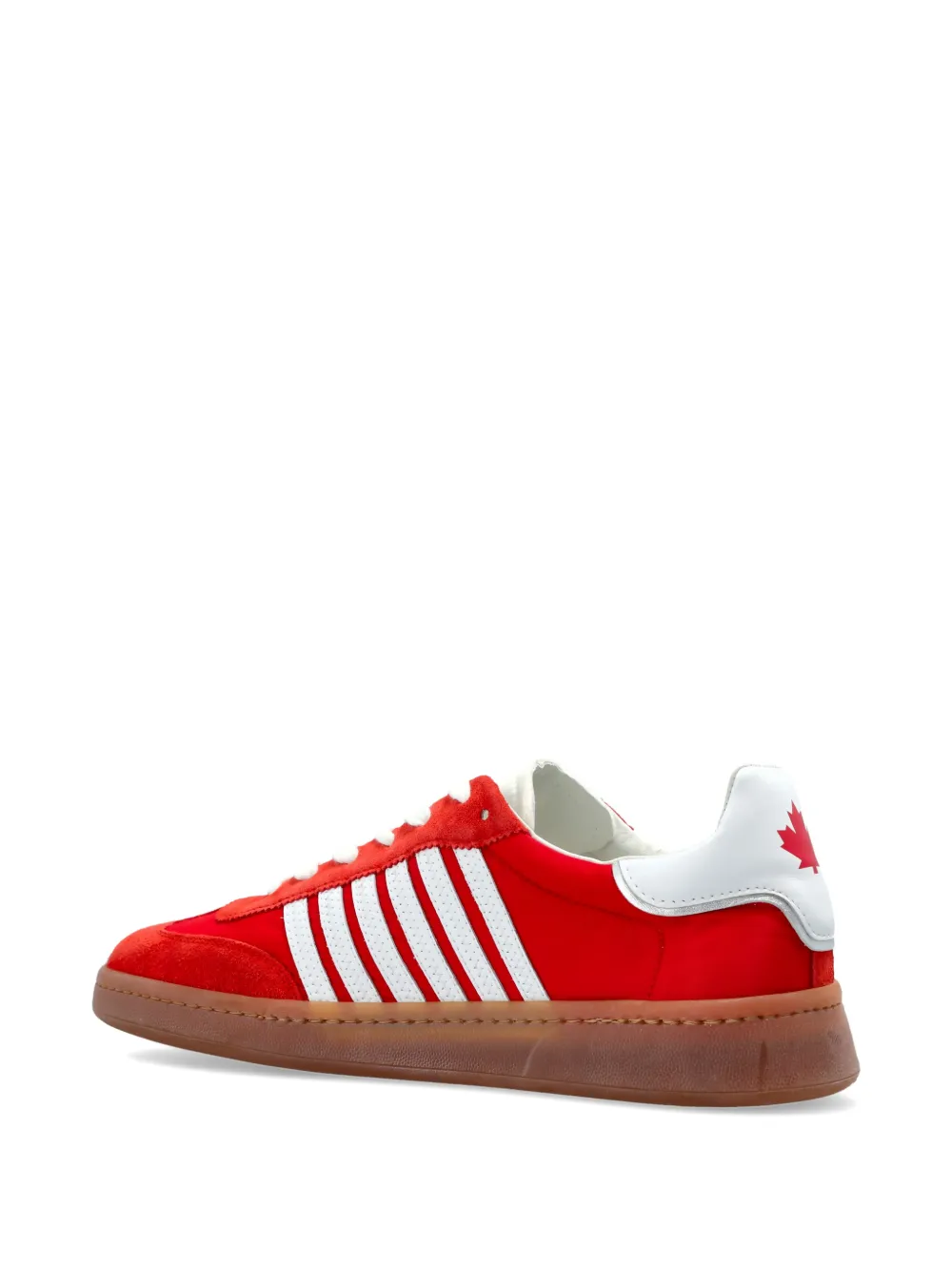 DSQUARED2 Leren sneakers met streepdetail Rood
