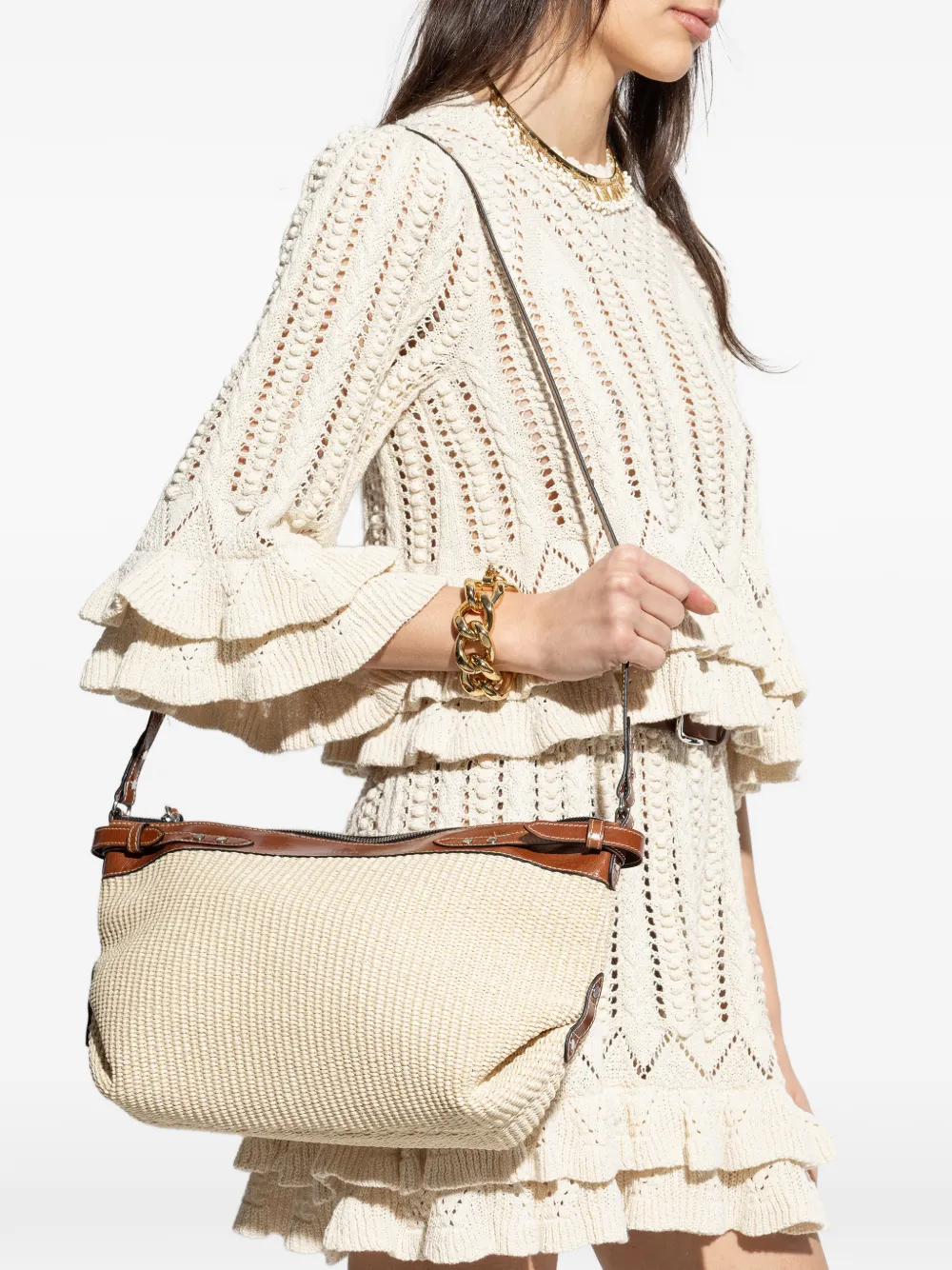 ISABEL MARANT Leren shopper Beige