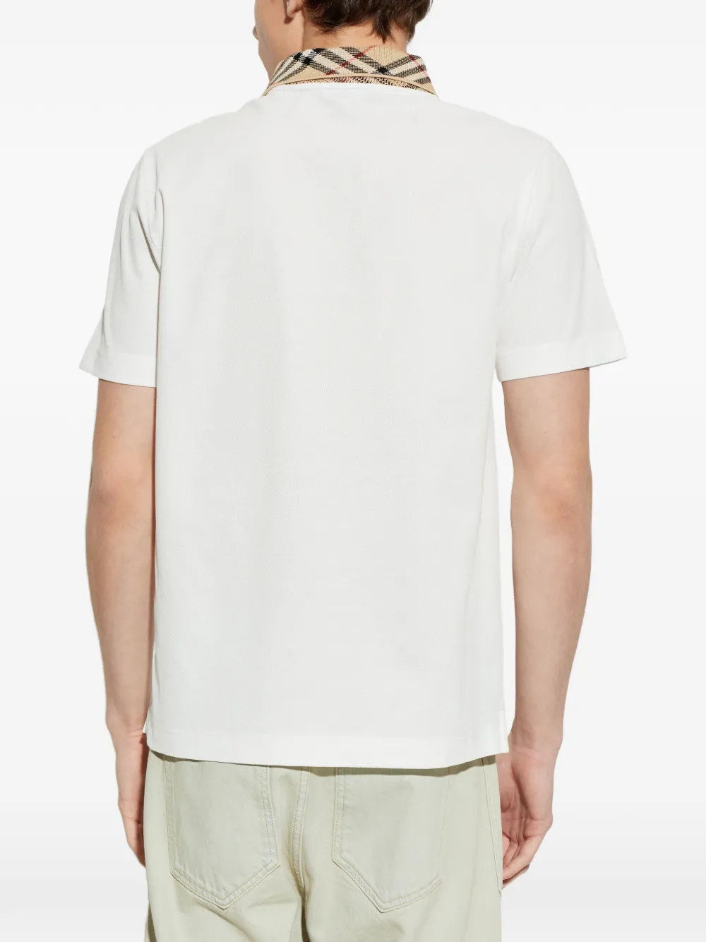 Burberry Poloshirt met geruite kraag Wit
