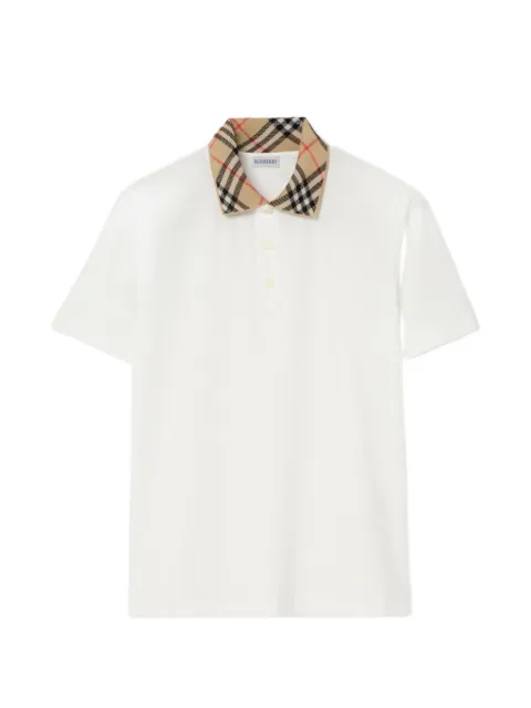 Burberry Check collar polo shirt