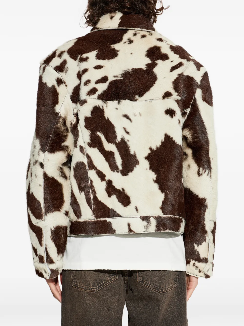 patterned chest-pocket jacket