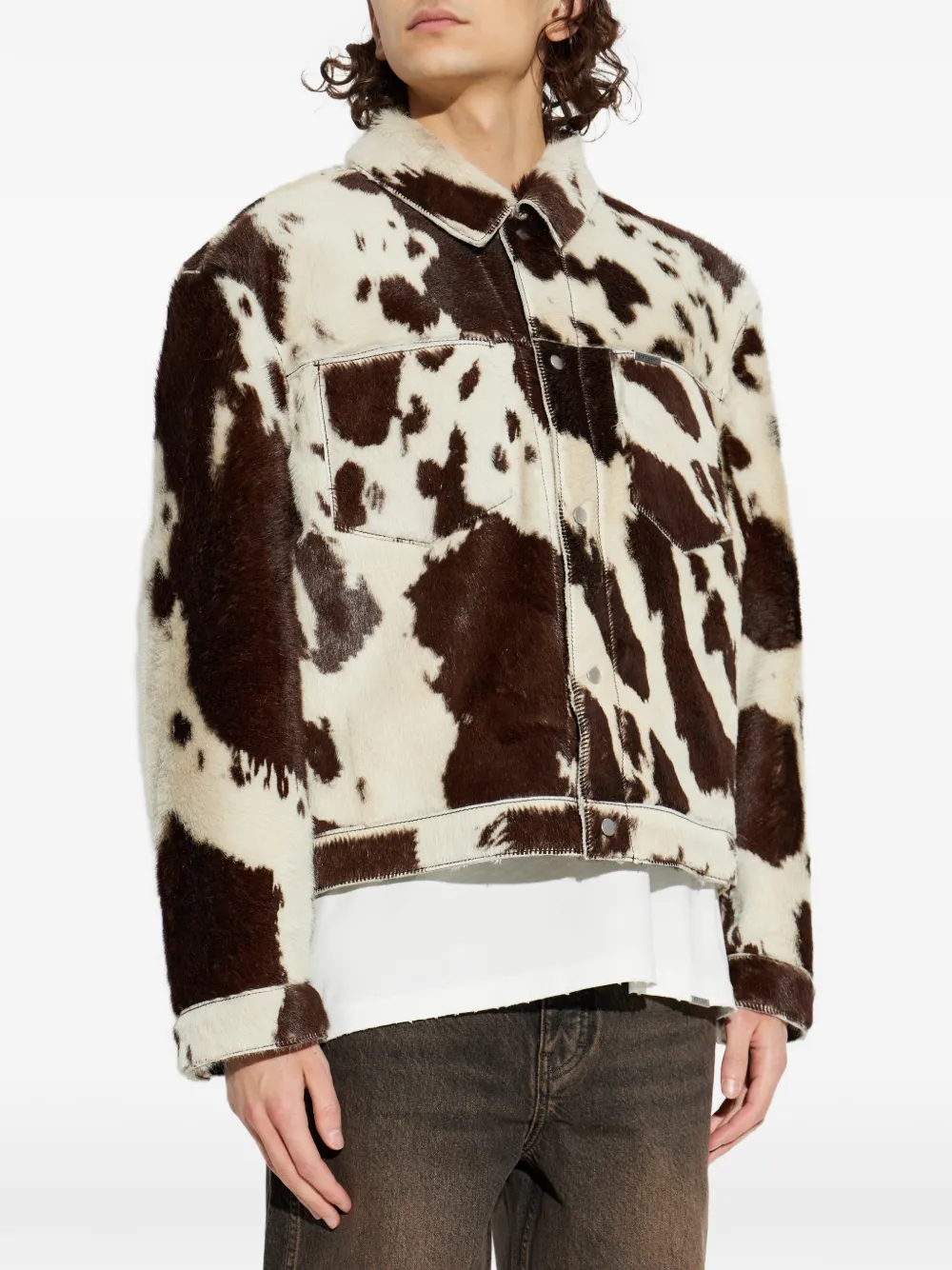  Represent Patterned Chest-pocket Jacket - Brown 