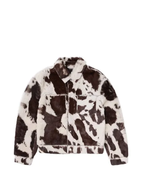 Represent cowhide trucker jacket