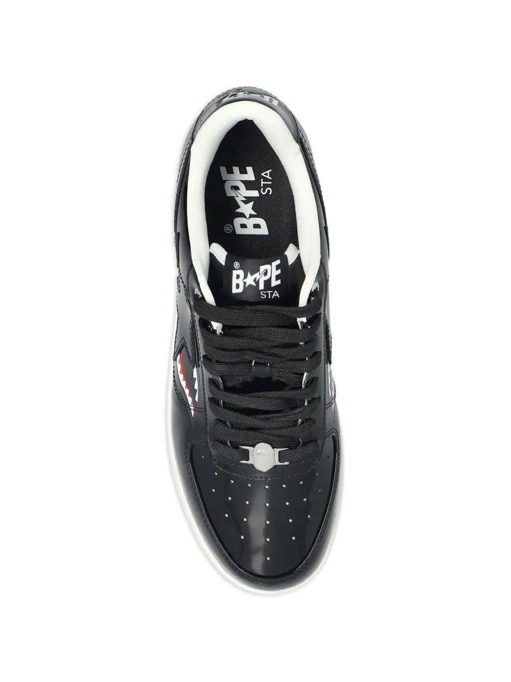 A BATHING APE Shark Star leren sneakers Zwart