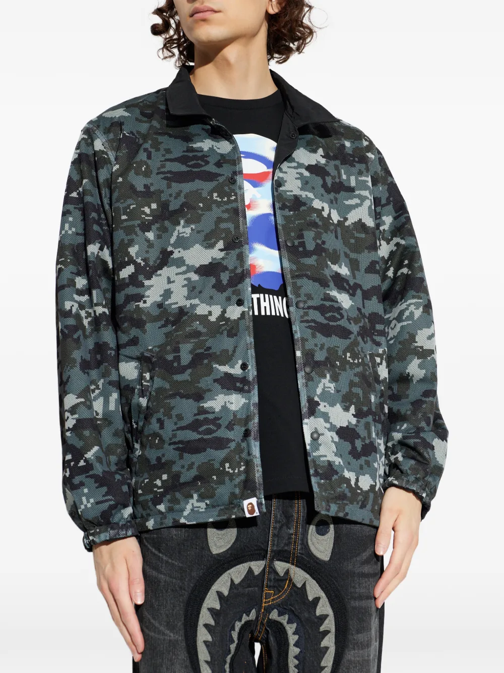 A BATHING APE Bape omkeerbaar jack Zwart