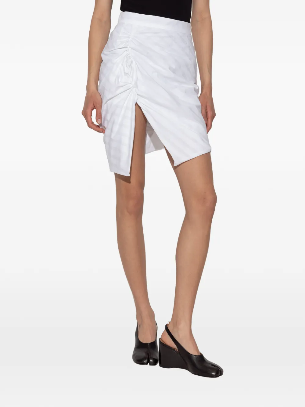  Vivienne Westwood Striped Gathered Skirt - White 