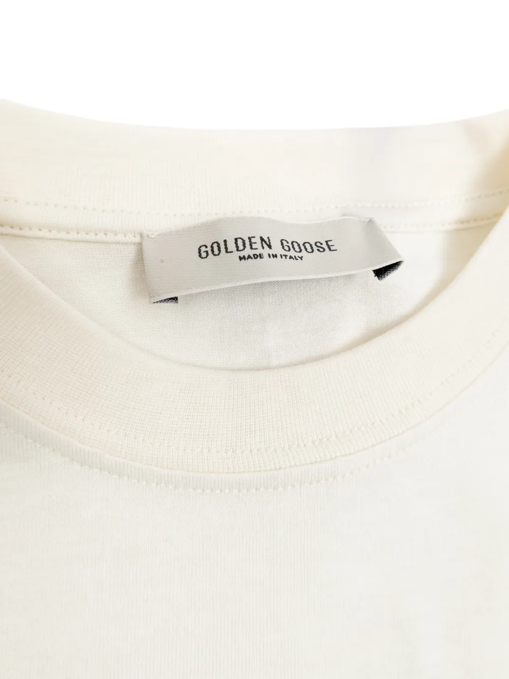 Golden Goose Kids T-shirt met logo van stras Beige