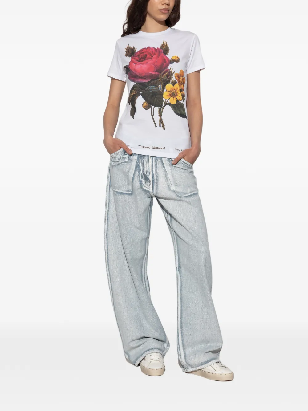 Vivienne Westwood T-shirt met bloemenprint Wit
