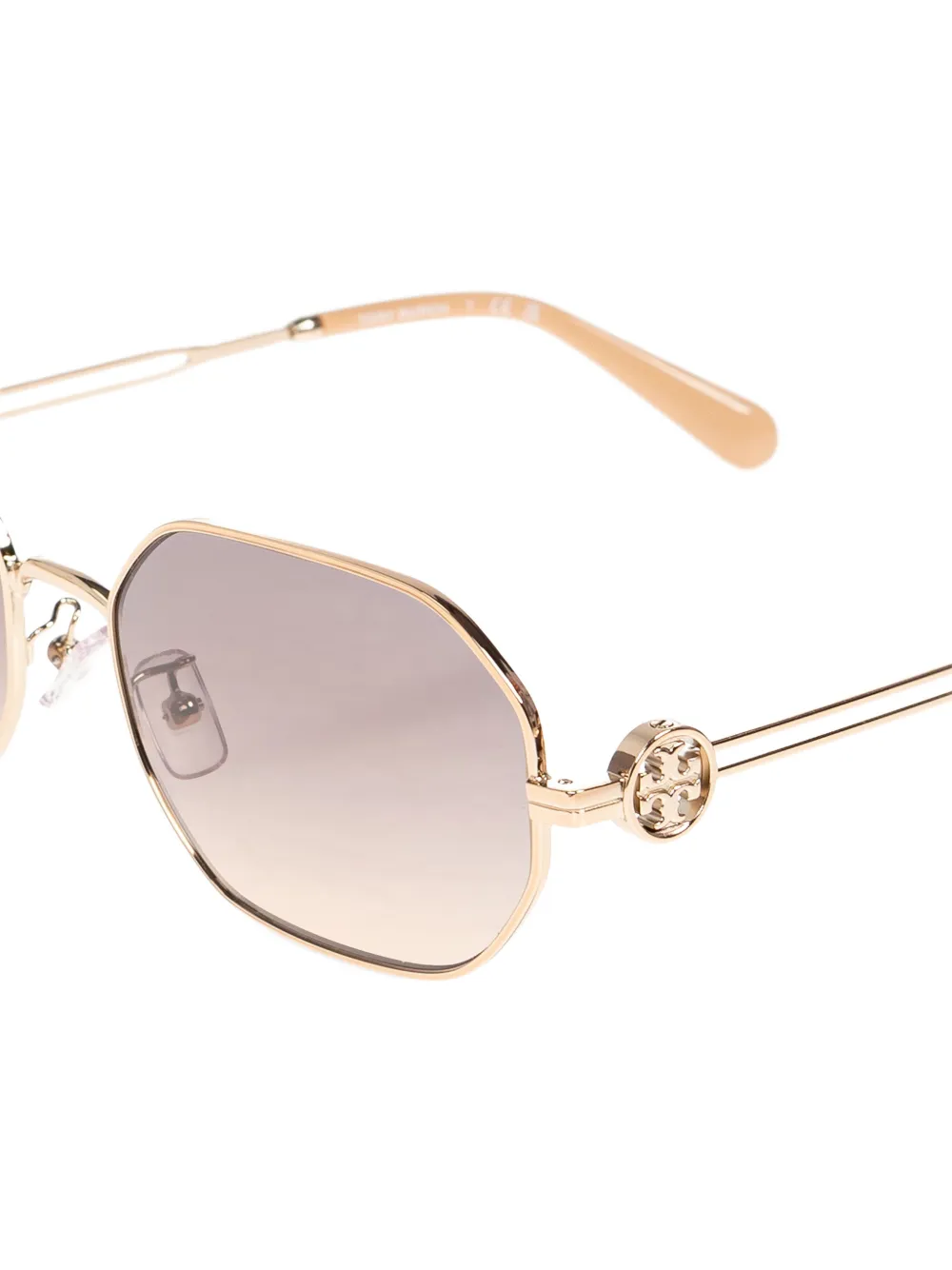  Tory Burch Miller Oval-frame Sunglasses - Gold 