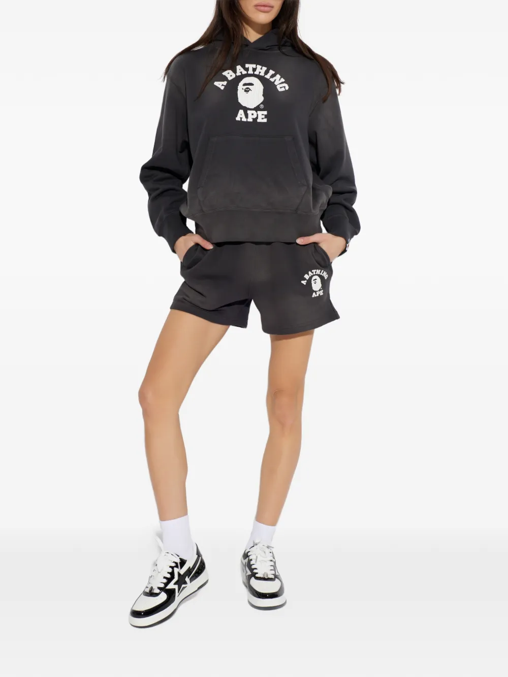  A Bathing Ape® Logo-detail Shorts - Grey 