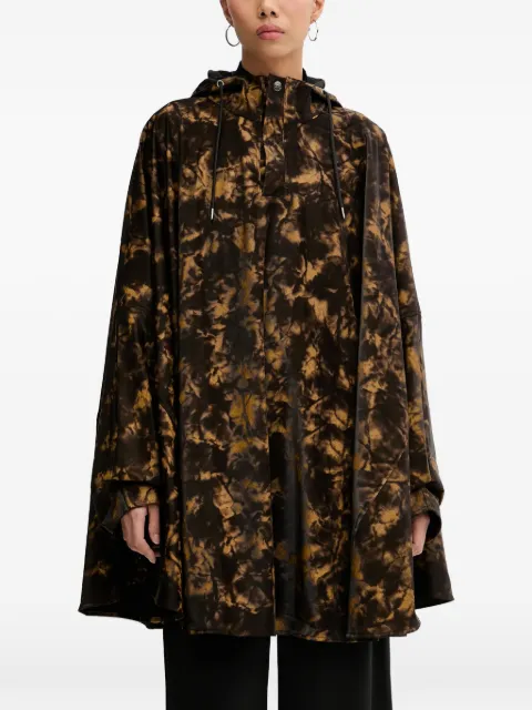 Rains hooded patterned cape