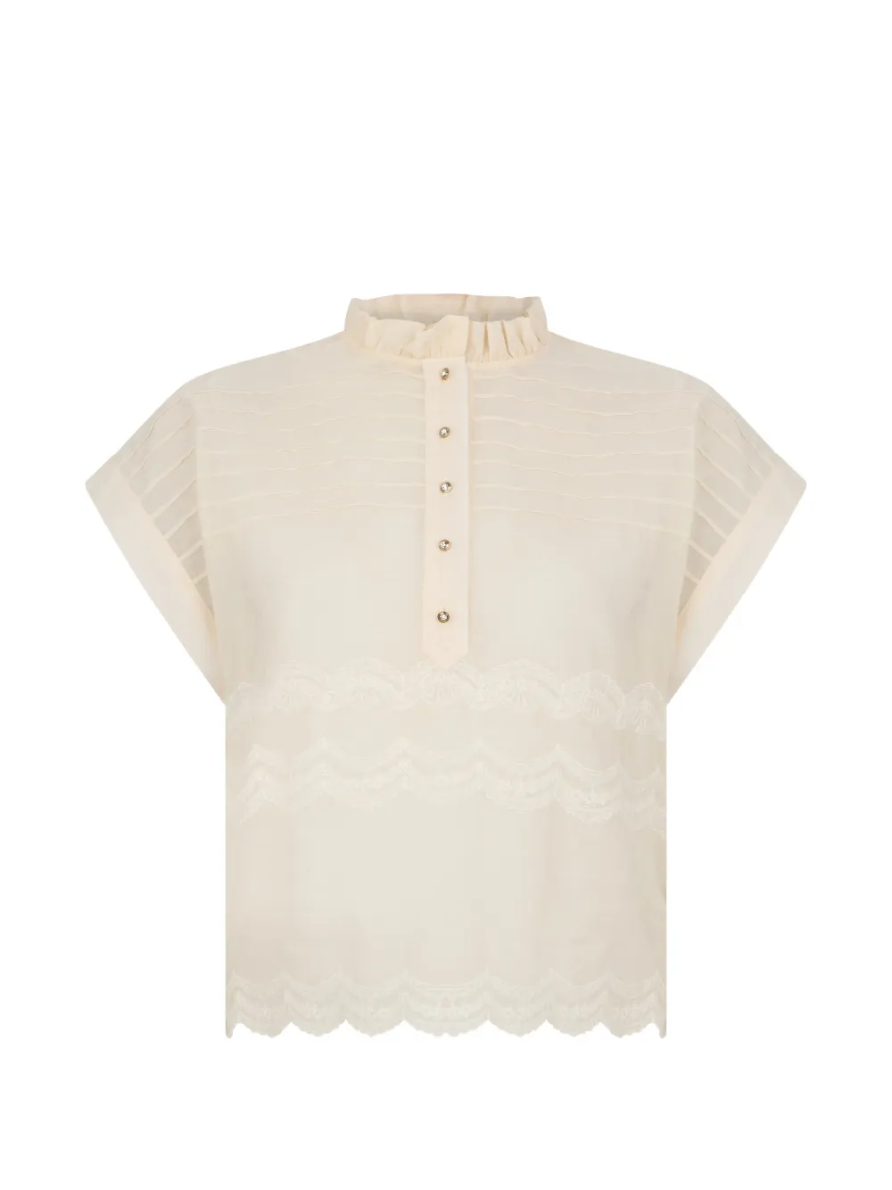 Kristina Ti ruffled-neck blouse - Toni neutri