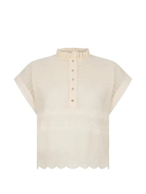 Kristina Ti ruffled-neck blouse