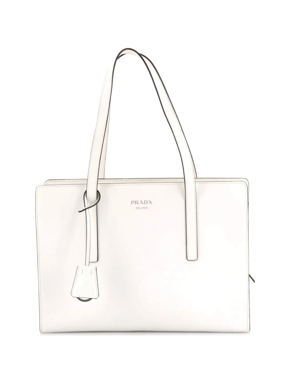Prada Pre-Owned Re-Edition 1995 Top Handle Tote Spazzolato Leather Medium satchel - Bianco