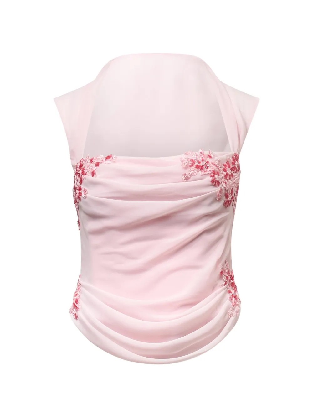 Stolen Stores Belle draped lace-embellished corset - Rosa