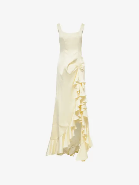 Stolen Stores ruffled slit maxi dress