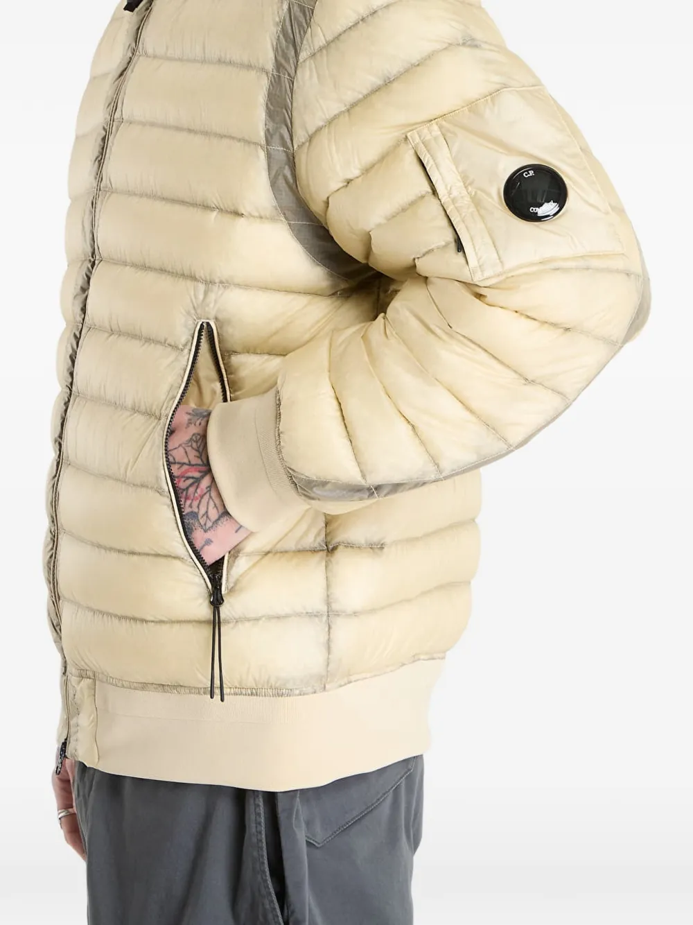 C.P. Company Bomberjack met capuchon Beige