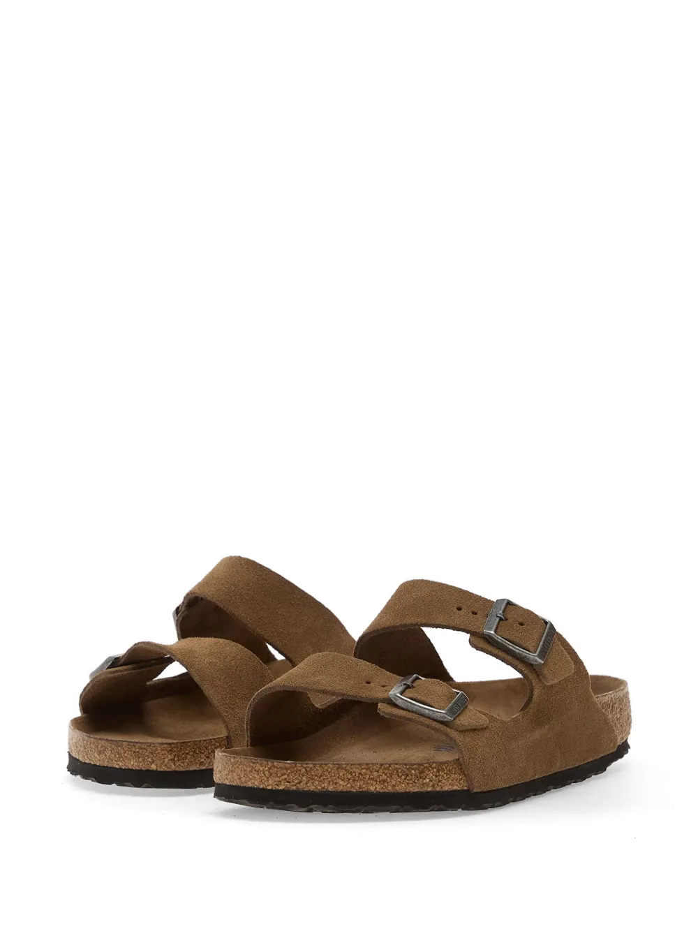 Birkenstock Arizona leren sandalen met zacht voetbed Bruin