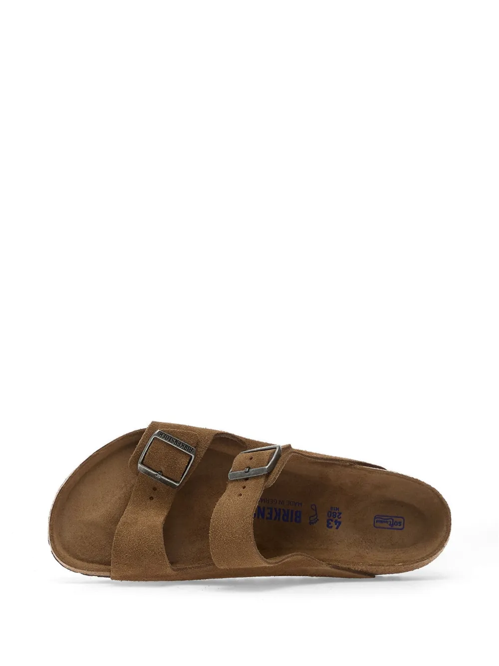 Birkenstock Arizona leren sandalen met zacht voetbed Bruin