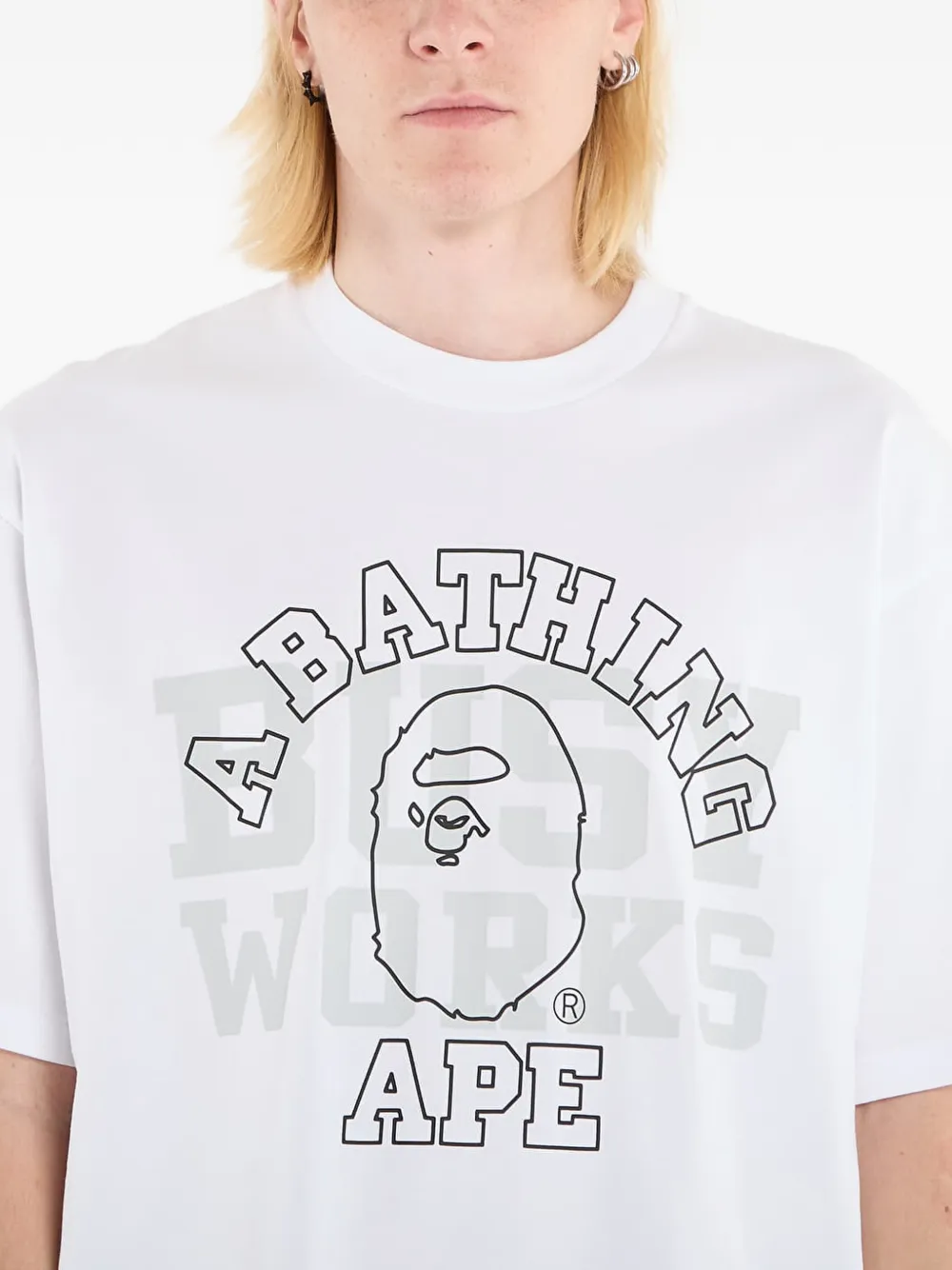 A BATHING APE Ruimvallend T-shirt Wit