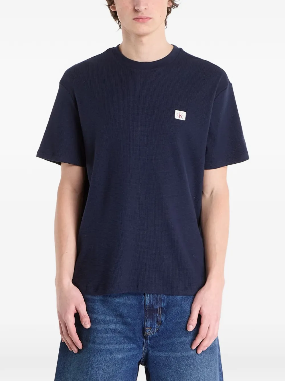 Calvin Klein logo-patch T-shirt - Blu