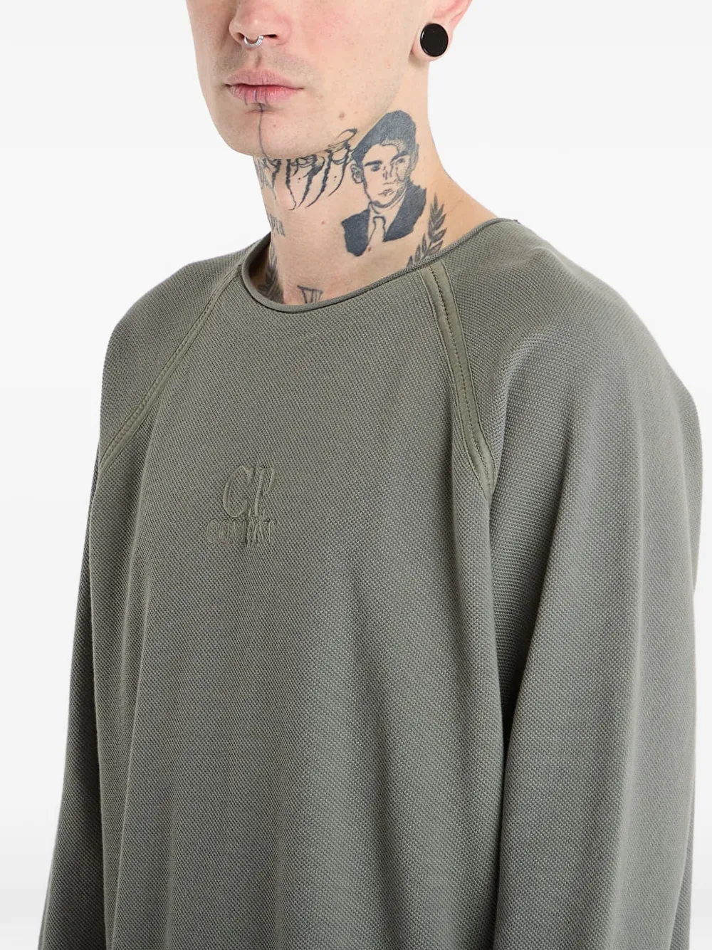 C.P. Company Geverfde sweater met opstaande hals Groen