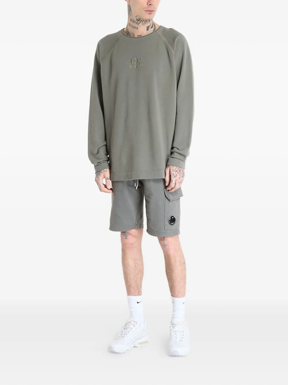 C.P. Company Geverfde sweater met opstaande hals Groen