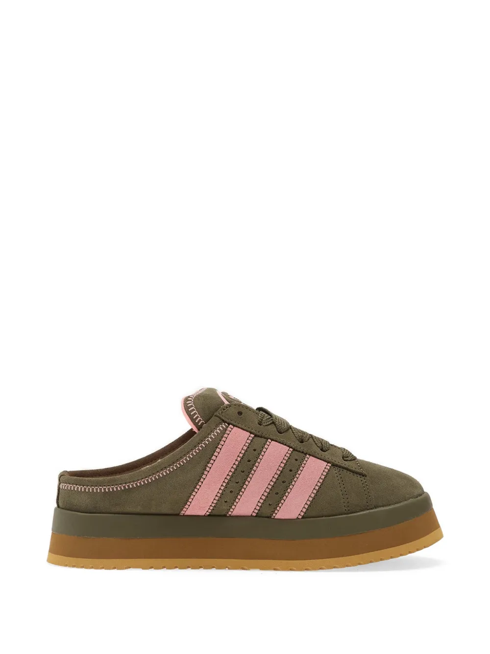 adidas Campus 00s three-stripes platform-sole slippers - Verde