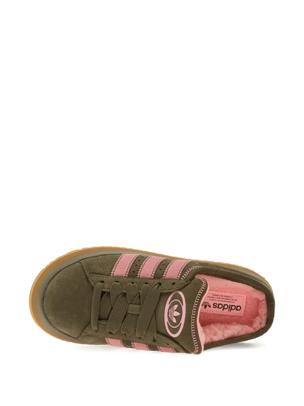 adidas Campus 00s three-stripes platform-sole slippers Groen