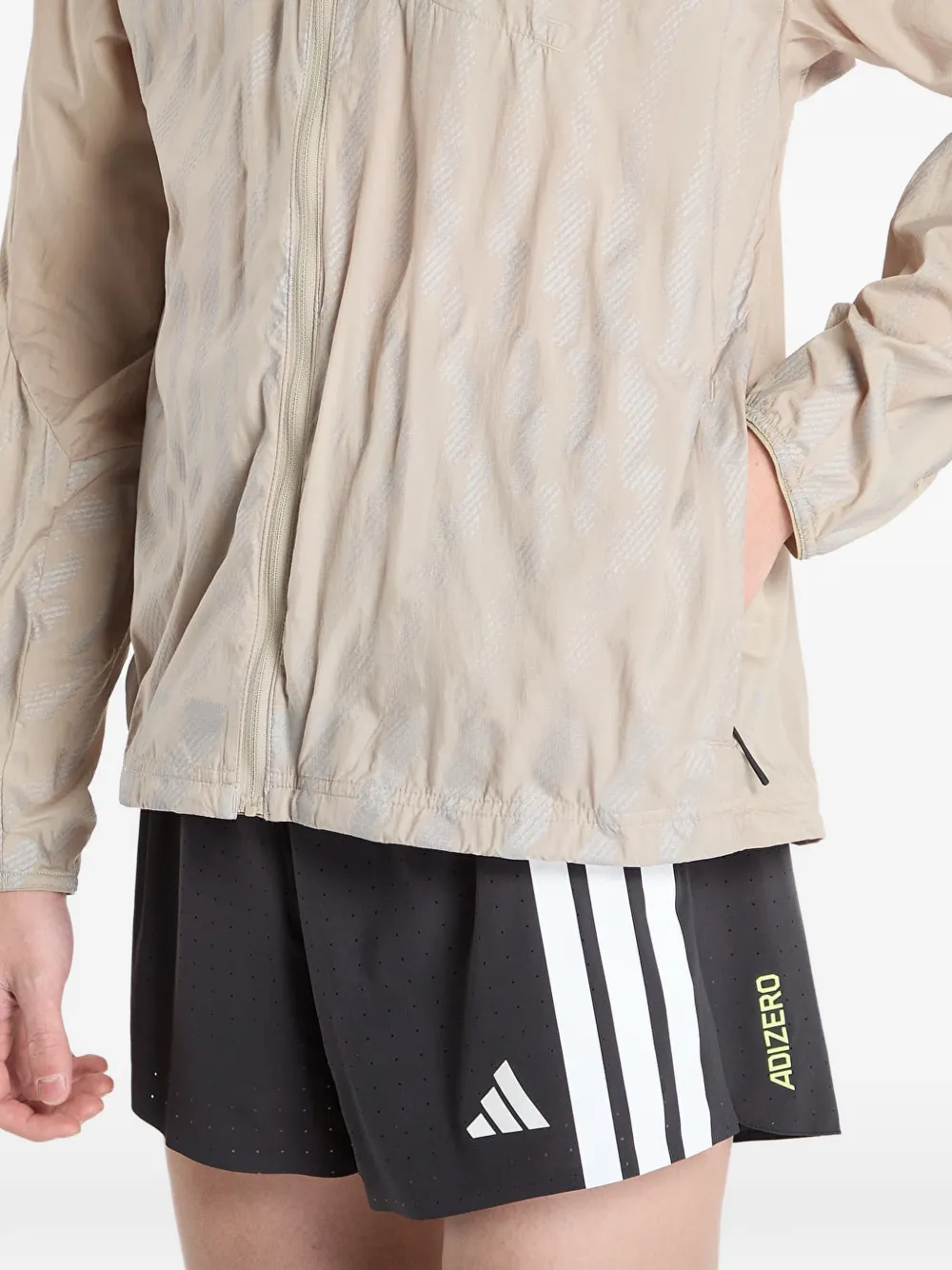 adidas Jack met capuchon en patroon Beige