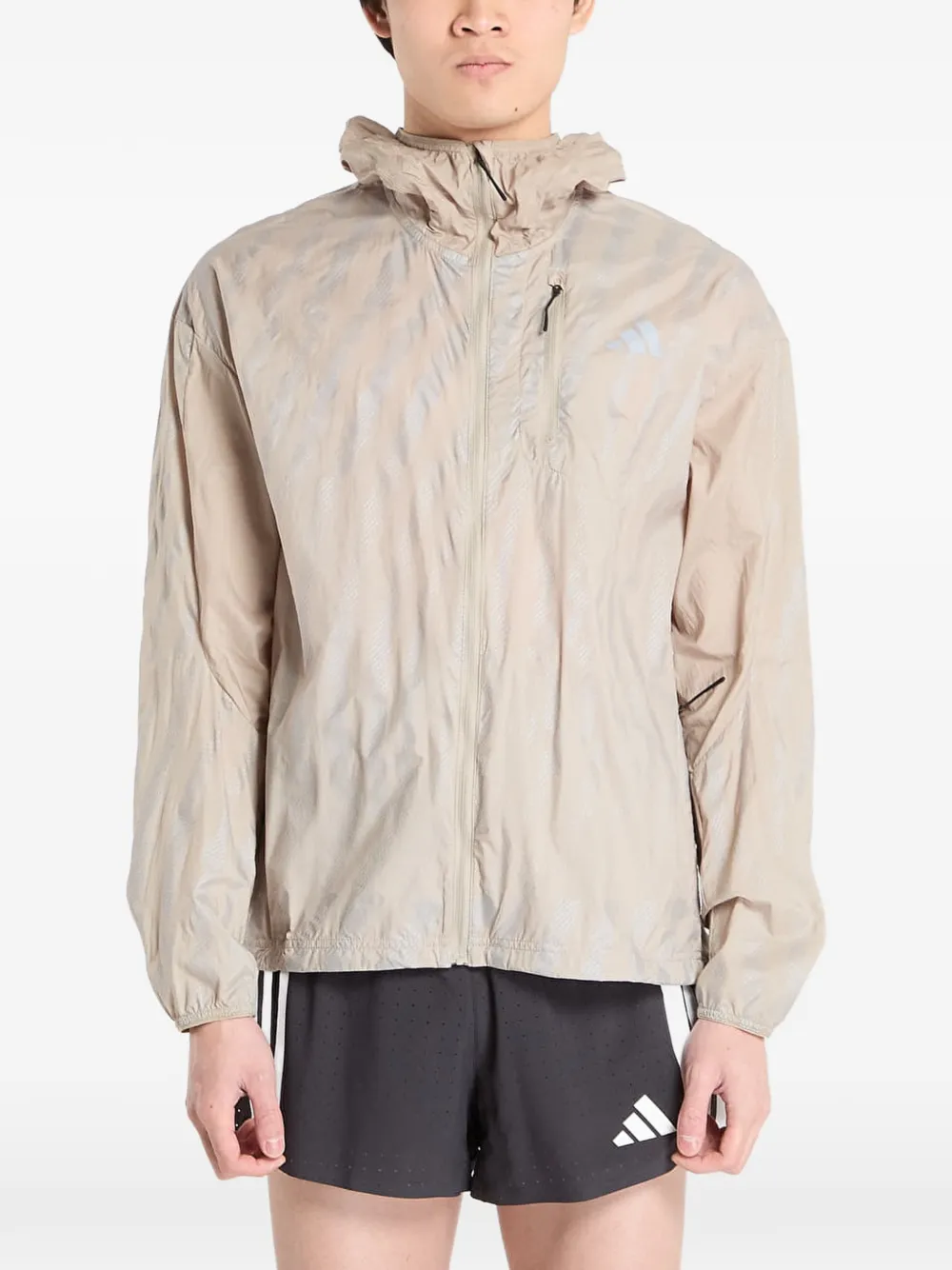 adidas hooded pattern jacket | Neutrals | Image 1