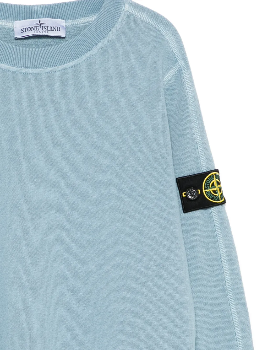 Stone Island Junior Sweater met logopatch Blauw